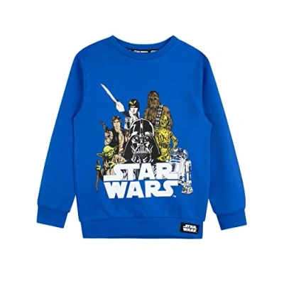 Bild av Star Wars Pojkar sweatshirt Darth Vader Chewbacca R2D2 Yoda tröja för barn, blå, 146