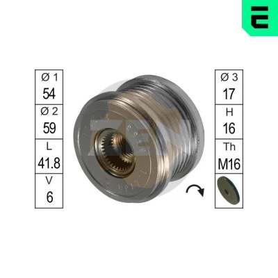 Bild av ERA ZN5453 Poulie d&#039;Alternateur PEUGEOT: 307 3/5 portes, 207 5008 I, CITROËN: C3 I C4 Xsara Picasso
