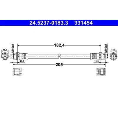 Bild av Bromsslang, Bakaxel, audi a4 b5, b5 avant, a8 d3, skoda superb i, vw passat variant, b5.5, b5.5