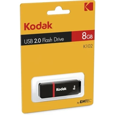 Bild av Kodak 8 GB Classic K102 Series USB minne Universal 2.0 kompatibilitet Key 54 x 12 6 mm läshastighet 15 MB/s Max skrivhastighet 5 stick svart och rött