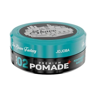 Bild av The Shave Factory Premium Pomade Professionell Hårstyling För Män Med Långvarigt Grepp, Glans Och Kontroll Professionella Frisörer, Barberkvalitet 150ML