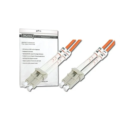 Bild av DIGITUS DK 2533 01 Fiberoptisk Kabel OM2 1 m LC till Duplex Gbit/s MM Multimode LAN Fibertyp: 50/125 µ Apelsin (Orange)