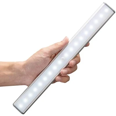 Bild av Moston 18 LED magnetisk rörelsesensor, garderobslampor, automatisk på/av, underskåpsbelysning, uppladdningsbar batteridriven nattlampa, 1 000 mAh litiumbatteri, klistra på var som helst