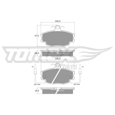 Bild av TOMEX brakes TX 10 48 Jeu de plaquettes frein Essieu avant contact signal d&#039;usure inclus RENAULT: CLIO 1, Super 5 3/5 portes, Rapid