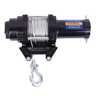 Bild av Elektrisk motorvinsch 15 m 4 000 LBS/1818 kg vinsch lina, lyftskydd, replyft, offroad, syntetiskt rep, elvinsch, 12 V, radiofjärrkontroll, elektriska vinschar, kompatibel med ATV