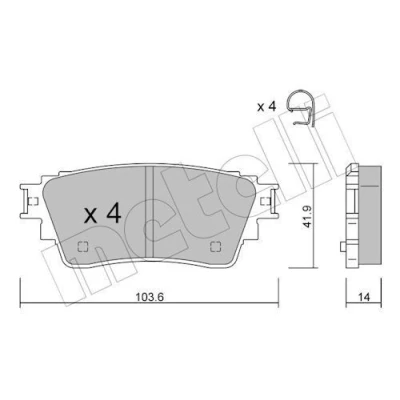 Bild av METELLI 22 1160 0 Jeu de plaquettes frein contact signal d&#039;usure exclu MITSUBISHI: Eclipse Cross