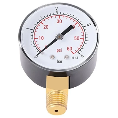 Bild av Tryckmätare för bränsle luftolja eller vatten 0 4 bar/0 60 psi NPT, 1/4 tum NPT bottenfäste (0 NPT)