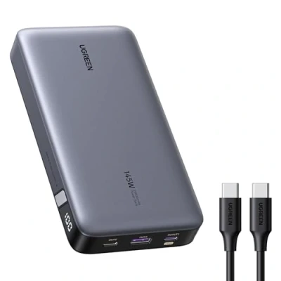 Bild av UGREEN 100W Power Bank 145W Max 25000mAh Externt batteri med 3 portar USB C Digital Display Kompatibel MacBook Pro/Air, iPhone 14 Pro, Galaxy S23 Ultra, Dell
