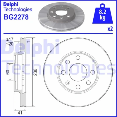 Bild av Bromsskiva DELPHI BG2278