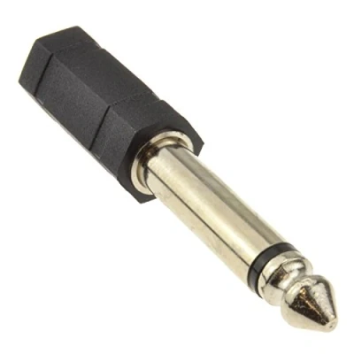 Bild av kenable 3,5 mm stereo jack kontakt uttag till 6,35 mono adapter omvandlare