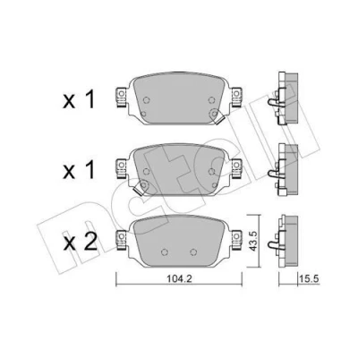 Bild av METELLI 22 1238 0 Jeu de plaquettes frein avec indicateur d&#039;usure MAZDA: 3 3/5 portes, CX 3, Berline
