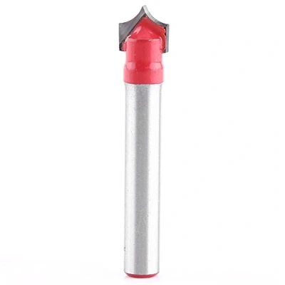 Bild av Akozon V mutter fräs 6 mm skaft 3D CNC gravyr spår nål spets träbearbetning bit snideri verktyg spårskärare volfram stål skarpt skärverktyg (8 mm)