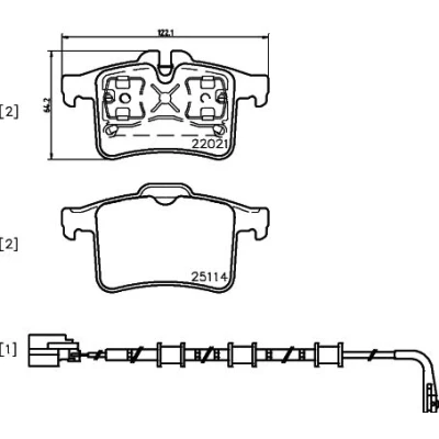Bild av BREMBO P 36 034 Jeu de plaquettes frein contact signal d&#039;usure inclus sans accessoires JAGUAR: XK Coupe, Cabriolet
