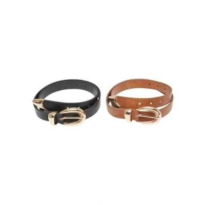 Bild av Urban Classics Chunky Buckle LOOP 2PACK Skärp, Storlek: S/M, Black gold brown