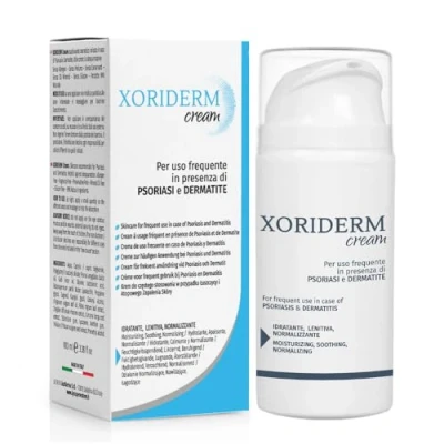 Bild av Xoriderm Cream Kosmetisk hjälpande salva, användbar vid psoriasis, dermatit, samt i fall av klåda, rodnad och irriterad hud