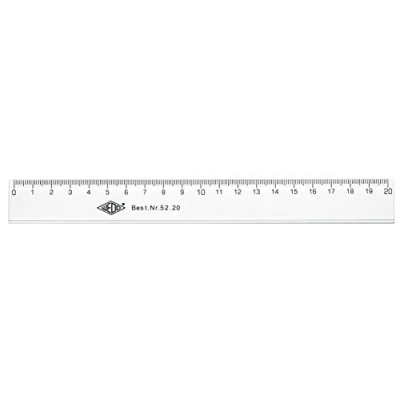Bild av Wedo 5220 linjal 20 cm, bläckkant, präglad centimeter klassificering, plast, transparent