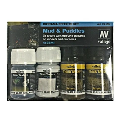 Bild av Vallejo Vallejo: 73.189 Diorama Effects Set Mud &amp; Puddles (4 x 35 ml)