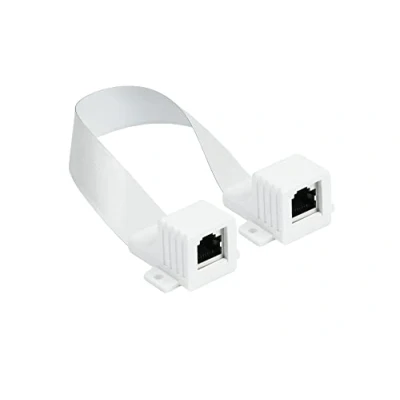 Bild av Good Connections RJ45 Ethernet LAN dörr /fönstermatning, extremt platt båda sidor uttag total längd inkl. kontaktlängd: 2527 cm, flexibel 18 cm vit