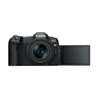 Bild av Canon EOS R8 systemkamera + RF 24 50mm F4.5 6.3 är STM objektiv spegelfri fullbildskamera (digitalkamera med autofokus och motivigenkänning för ögon djurfordon, 4k videokamera, WiFi)
