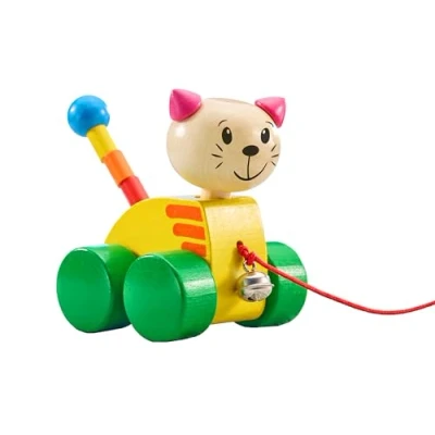 Bild av Selecta Nico Dragkatt Leksak av Trä, 12 cm
