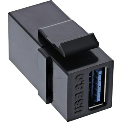 Bild av InLine 76202L USB 3.0 Keystone snap in insats, A uttag/uttag, svart