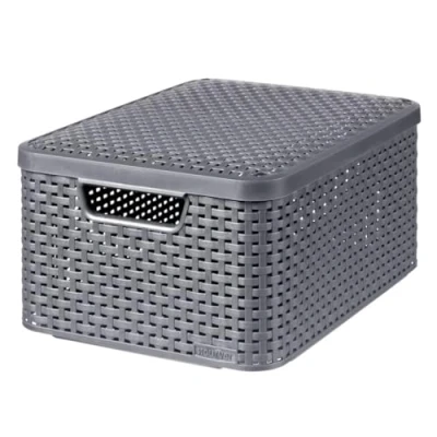 Bild av Curver förvaringslåda, polypropen, antracit, 39,3 x 29,3 18,7 cm,