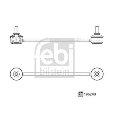 Bild av FEBI BILSTEIN 196240 Stabilisatorstag Bakaxel vänster, höger 110mm M12 x 1,5 med muttrar Stål ALFA ROMEO: Giulia Sedan