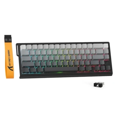 Bild av MAMBASNAKE X ATTACK SHARK X68PRO HE Trådlöst Gaming tangentbord 65% Rapid Trigger,BT/2.4G/Trådat,Magnetisk Omkopplare 0,01mm RT,8000Hz,Justerbar Aktiveringspunkt,5000mAh,RGB,för PC/Mac Svart Gradient