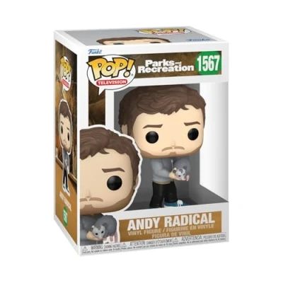 Bild av Funko POP! TV: P&amp;R 15th Andy Radical Parks and Recreation Vinylfigur för samlingsobjekt Presentidé Officiell Merchandise Leksaker barn och vuxna TV fans Modellfigur samlare