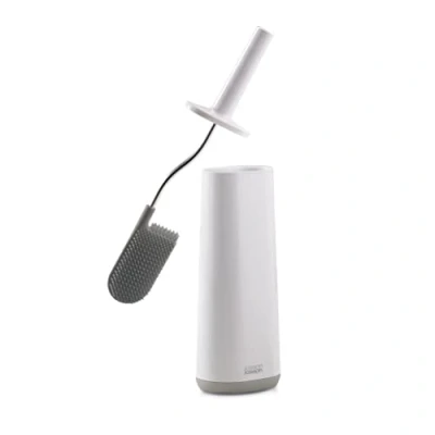 Bild av Joseph Flex Smart Hygienic Silikon Toalettborste med hållare, flexibelt anti dropp, stop, djuprengörande huvud vit/grå, Regular
