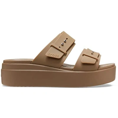Bild av Crocs kvinnors Brooklyn spänne låg kil träsko, Khaki, 41/42 EU