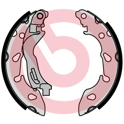 Bild av BREMBO S 24 553 Mâchoires De frein 180 32 avec levier à main FIAT: Panda II 5 portes, 500 3 C Cabriolet, FORD: KA portes