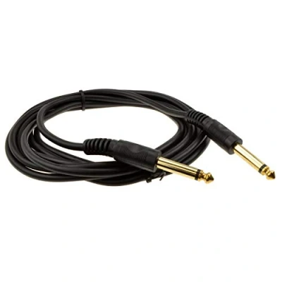 Bild av kenable 6,35 mm 1/4 tum mono uttag gitarr/instrument/patchkabel guld 3 m [3 meter]