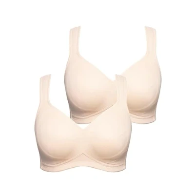 Bild av Ulla Popken Grosse GRÖSSEN 2ER PACK, OHNE BÜGEL, Vorgeformte CUPS Tshirtbh, Storlek: 85B, Beige