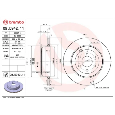 Bild av Bromsskiva BREMBO 09.D942.11