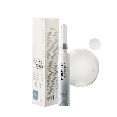 Bild av VILLAGE 11 FACTORY Koffein ögonserum Hydro Boost (10 ml) med 10% koffeinlösning, botoxeffekt hexapeptid 8, niacinamid, elasticitetsbehandling, anti rynkor och mörka ringar.