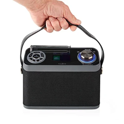 Bild av Nedis Dab+ radio Bordsdesign Dab+/FM 2,4 tum färgskärm nätström/batteridriven digital