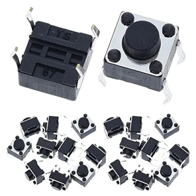 Bild av Youmile 100 Pack 6 x mm miniatyr momentär touch tryckknappsbrytare SPST miniatyr/mini/mikro/liten kretskortsbrytare