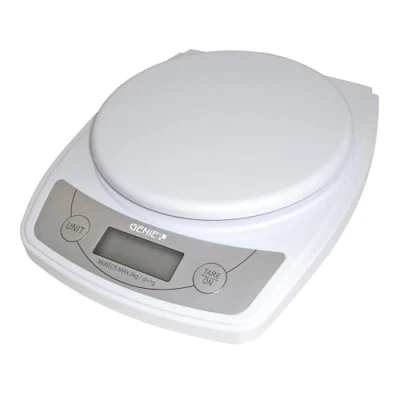 Bild av Genie 3606 EDS digital bokstavs och köksvågar 1 g till 5 000 g/robust plast/LCD skärm med mätenheter/vit