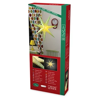 Bild av Konstsmide 2933 920 Julstjärna, LED (RGB) Grön med utskurna motiv, strömbrytare