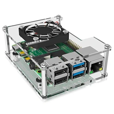 Bild av Icy Box Raspberry Pi 4 fodral, transparent och ramlös, akryl, med kylfläns, 3, Zero 1er set