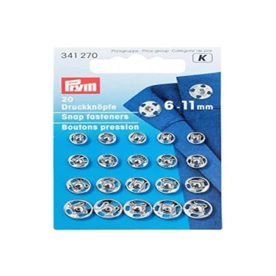 Bild av Tryckknappar 6 11 mm sort. Förnicklade 20 st Prym