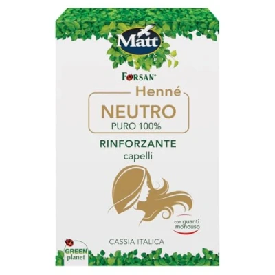 Bild av Matt, Henna Neutral, Italienskt Cassia baserat hårförstärkare, 100% naturligt, fritt från färgpigment, perfekt för splittrat och blekt hår, återupplivar naturlig färg, 2 enkeldosfickor på 50 g