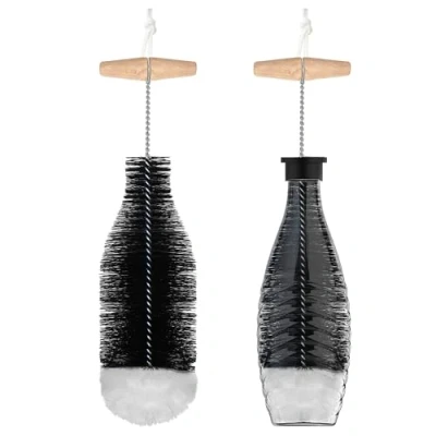 Bild av 1 styck set flaskborste, 35 cm flaskborste kompatibel med sodastream glasflaska, reptålig flaskrengöringsborste för glaskaraffe/läsk, babyflaskor/dricksflaskor