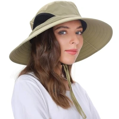 Bild av EINSKEY Hatt Herr Dam Bred Brätte UV Skydd Solhatt Fiskehatt Vikbar Safari Hat