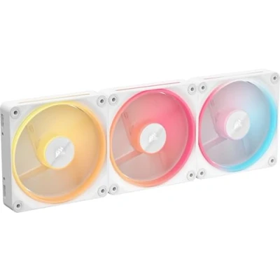 Bild av CORSAIR iCUE LINK LX120 R RGB 120mm Omvända PWM Fläktar, Startsats Trepack Låg Ljudnivå, Välvda Magnetiska Lager, Dubbla Ljusslingor, QuikTurn Skruvar, Läget Zero RPM Vit