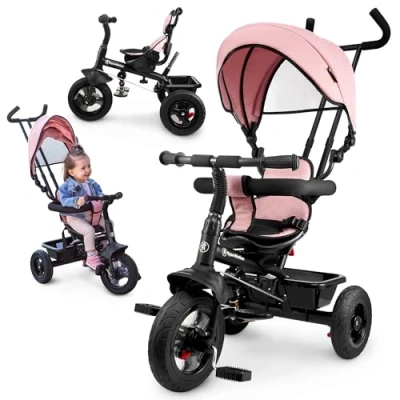 Bild av HyperMotion trehjuling för barn från 1 år till 20 kg, Barncyklar, 4 år, Barncykel med push styren, Trehjuling, föräldrastyren, rosa
