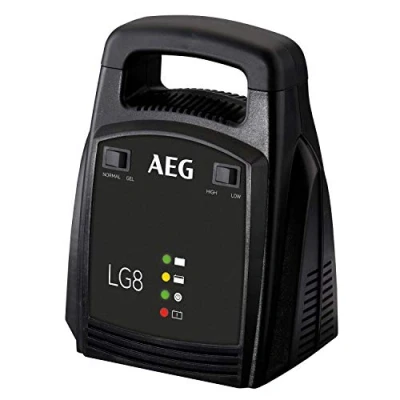 Bild av AEG Automotive 10273 bilbatteriladdare LG 8, 12 volt/8 ampere, med LED skärm, skyddsisolerade batteriklämmor