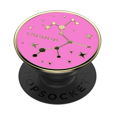 Bild av PopSockets: PopGrip Hopfällbar Stativ och Grepp för Smartphone Surfplatta med en Swappable PopTop Enamel Zodiac Taurus