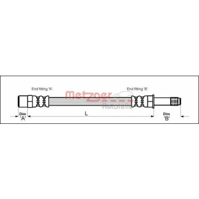 Bild av METZGER 4110347 Flexible De Frein 317 M10 x 1 VOLVO: S60 I, V70 2, S80 I